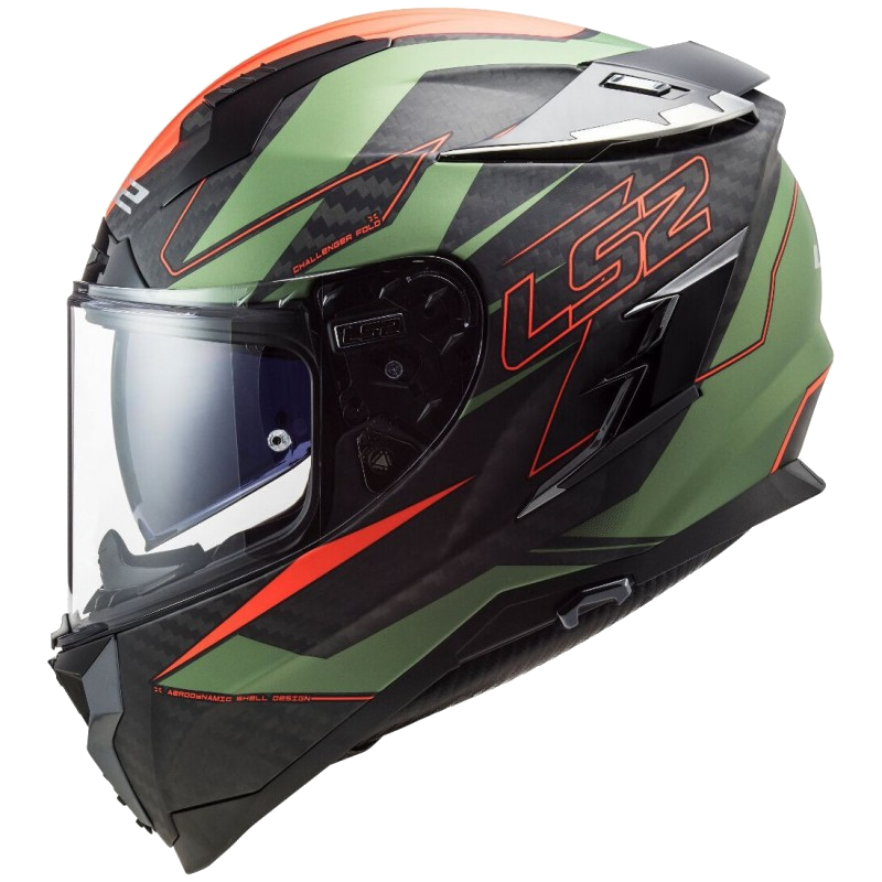CASCO LS2 FF327 FOLD VERDE MATE/NARANJA C/ PINLOCK 